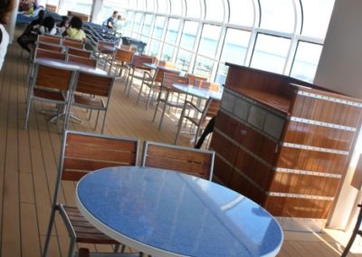 Table Seating on Pool Deck on the Disney Dream