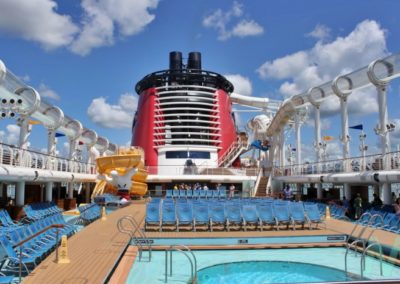 Pool Deck on the Disney Dream and the Aqua Duck